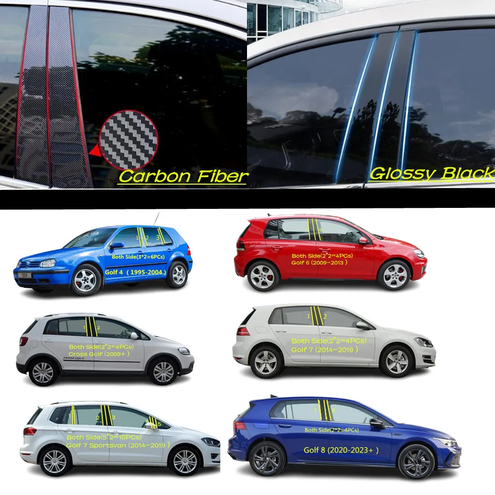 PC Material Pillar Post Cover Door Trim Window Molding Sticker Plate For Volkswagen VW Golf 4/6/7/8/Sportsvan/Cross 1995-2023+
PC Material Pillar Post Cover Door Trim Window Molding Sticker Plate For Volkswagen VW Golf 4/6/7/8/Sportsvan/Cross 1995-2023+
