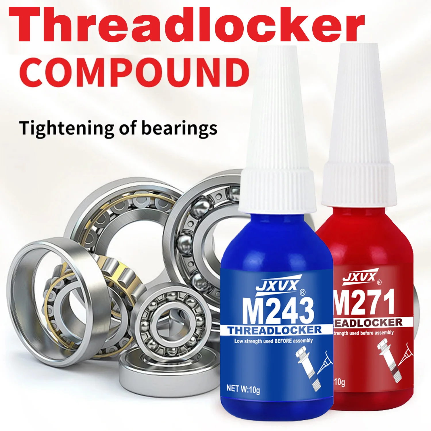Threadlocker Medium Strength 243/271 Blue/Red Removable Liquid, Anaerobic Adhesive Sealant to Prevent Loosening & Rust Automotive Industrial Repair Maintenance Bolts to Against Losening Lock Tight Seal Fasteners.
Threadlocker Medium Strength 243/271 Blue/Red Removable Liquid, Anaerobic Adhesive Sealant to Prevent Loosening & Rust Automotive Industrial Repair Maintenance Bolts to Against Losening Lock Tight Seal Fasteners.