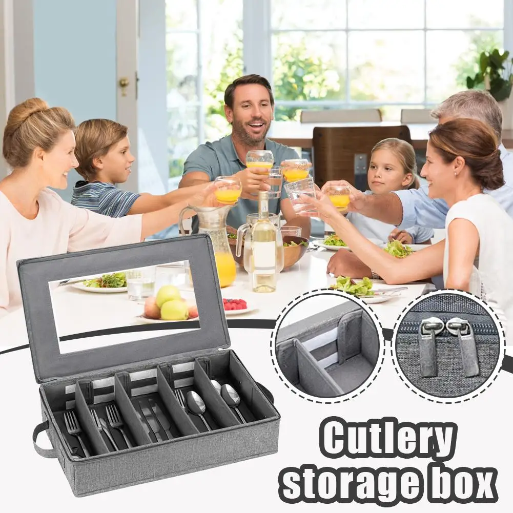 5 Compartment Flatware Organizer Storage Box With Zipper Lid For Spoon Fork Knives Tableware Silverware
5 Compartment Flatware Organizer Storage Box With Zipper Lid For Spoon Fork Knives Tableware Silverware