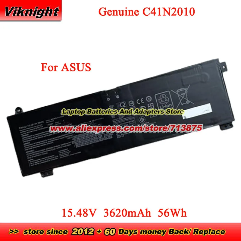 Genuine C41N2010 Battery for ASUS ROG Strix G15 G513IC G513IE G513IH G513QC G513QE G17 G713QE G713QE-HX063T 15.48V 3620mAh 56Wh
Genuine C41N2010 Battery for ASUS ROG Strix G15 G513IC G513IE G513IH G513QC G513QE G17 G713QE G713QE-HX063T 15.48V 3620mAh 56Wh