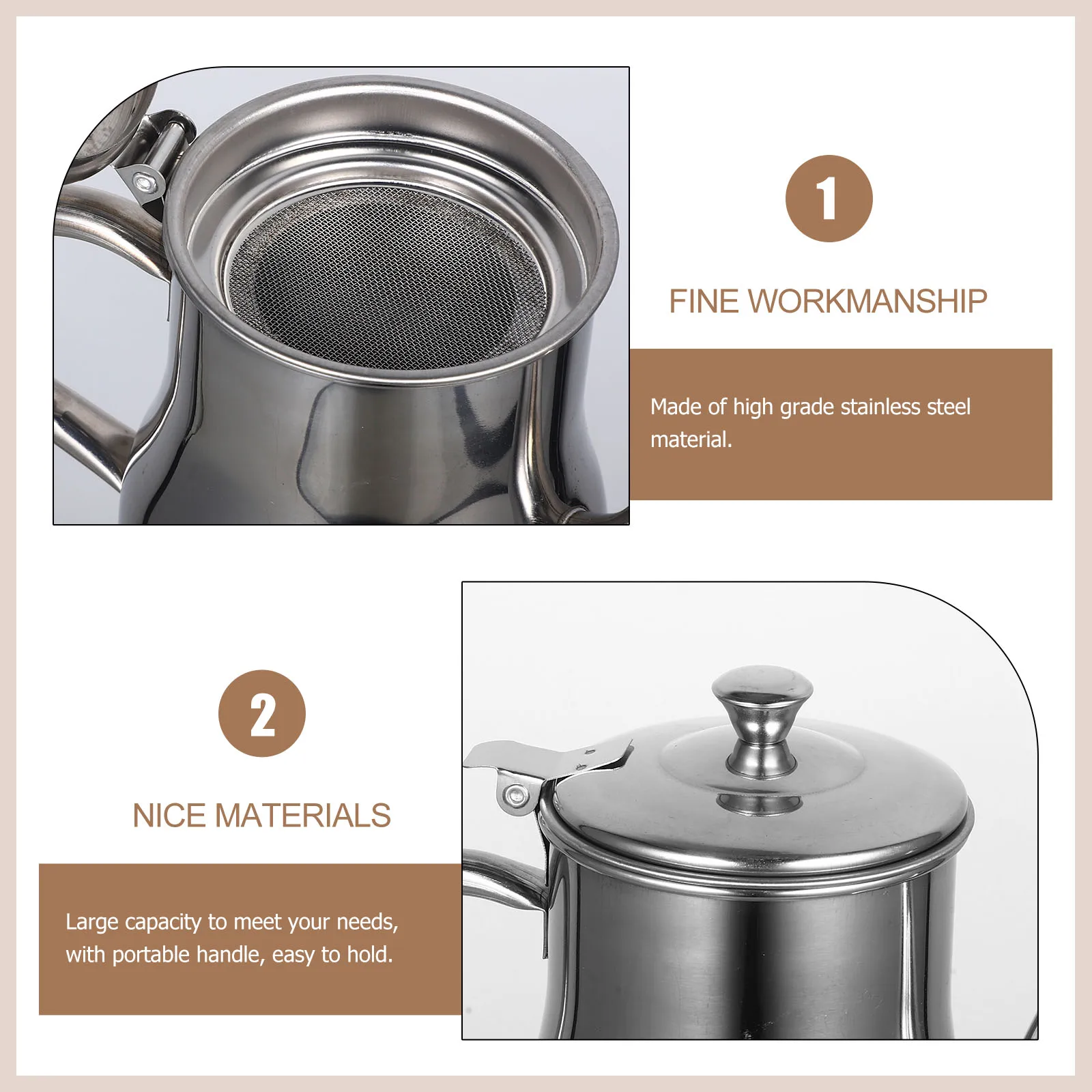 Stainless Steel Oil Filter Pot Large Capacity Cooking Grease Container Strainer Jug for Kitchen Oil Storage Can Holder
Stainless Steel Oil Filter Pot Large Capacity Cooking Grease Container Strainer Jug for Kitchen Oil Storage Can Holder