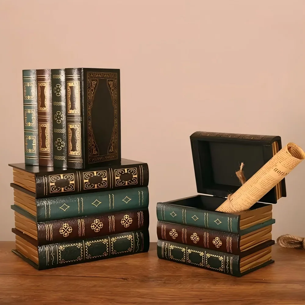 European Retro Fake Book Ornament Storage Box Ornaments Office Decoration Secret Item Organizer Household Items Collection
European Retro Fake Book Ornament Storage Box Ornaments Office Decoration Secret Item Organizer Household Items Collection