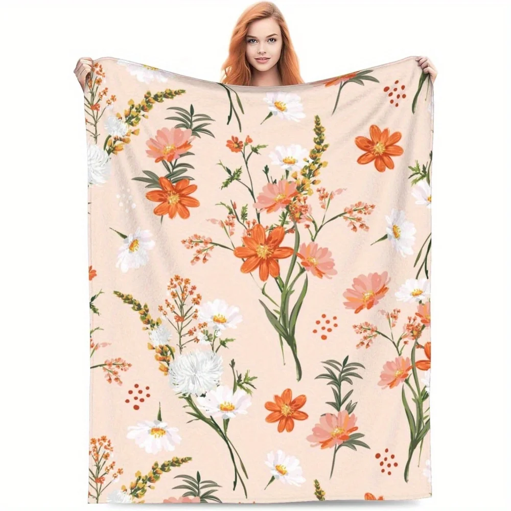 1 Floral Flannel Blanket - Bright floral pattern, soft polyester, great for couches and travel, machine washable
1 Floral Flannel Blanket - Bright floral pattern, soft polyester, great for couches and travel, machine washable