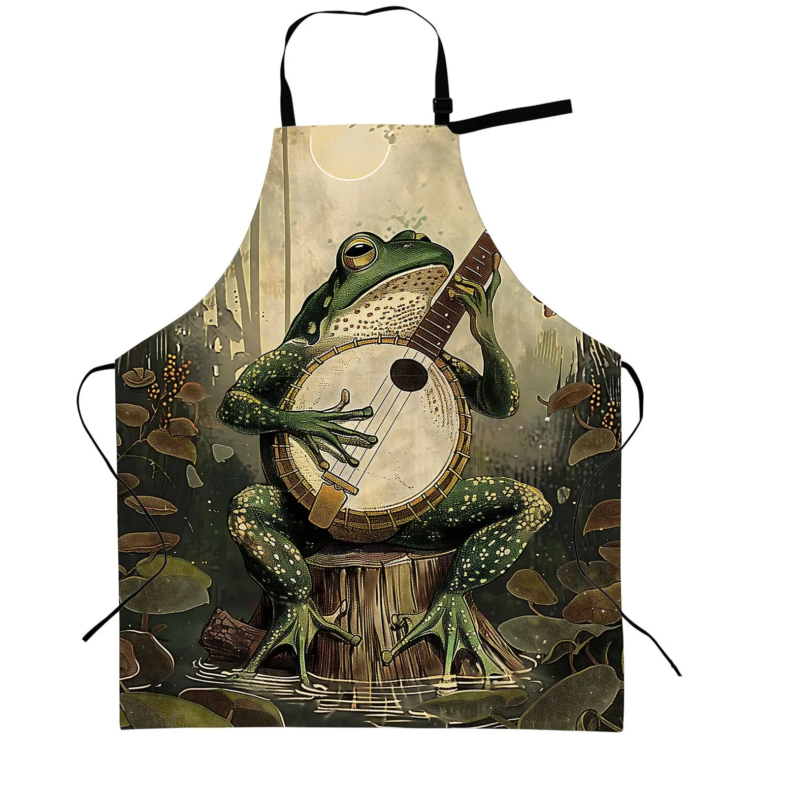 Playing Frog Apron with Adjustable Neck Strap Woodland Musical Kitchen Aprons Oxford Fabric,Gifts for Wife Mom
Playing Frog Apron with Adjustable Neck Strap Woodland Musical Kitchen Aprons Oxford Fabric,Gifts for Wife Mom