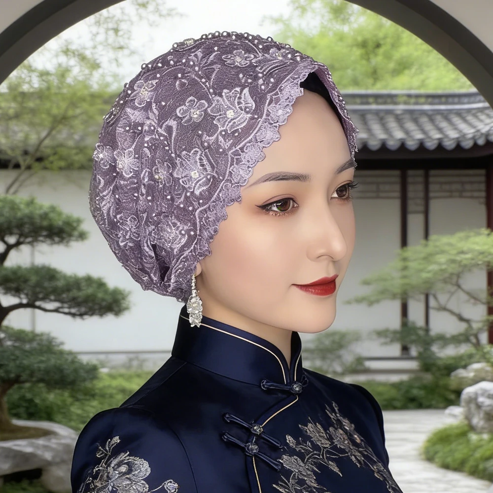 Muslim Hijab Hat Women Mesh Lace Bonnet Beaded Beanies Hair Loss Headscarf Islamic Wedding Party Ethnic Embroidery Head Wrap Cap
Muslim Hijab Hat Women Mesh Lace Bonnet Beaded Beanies Hair Loss Headscarf Islamic Wedding Party Ethnic Embroidery Head Wrap Cap