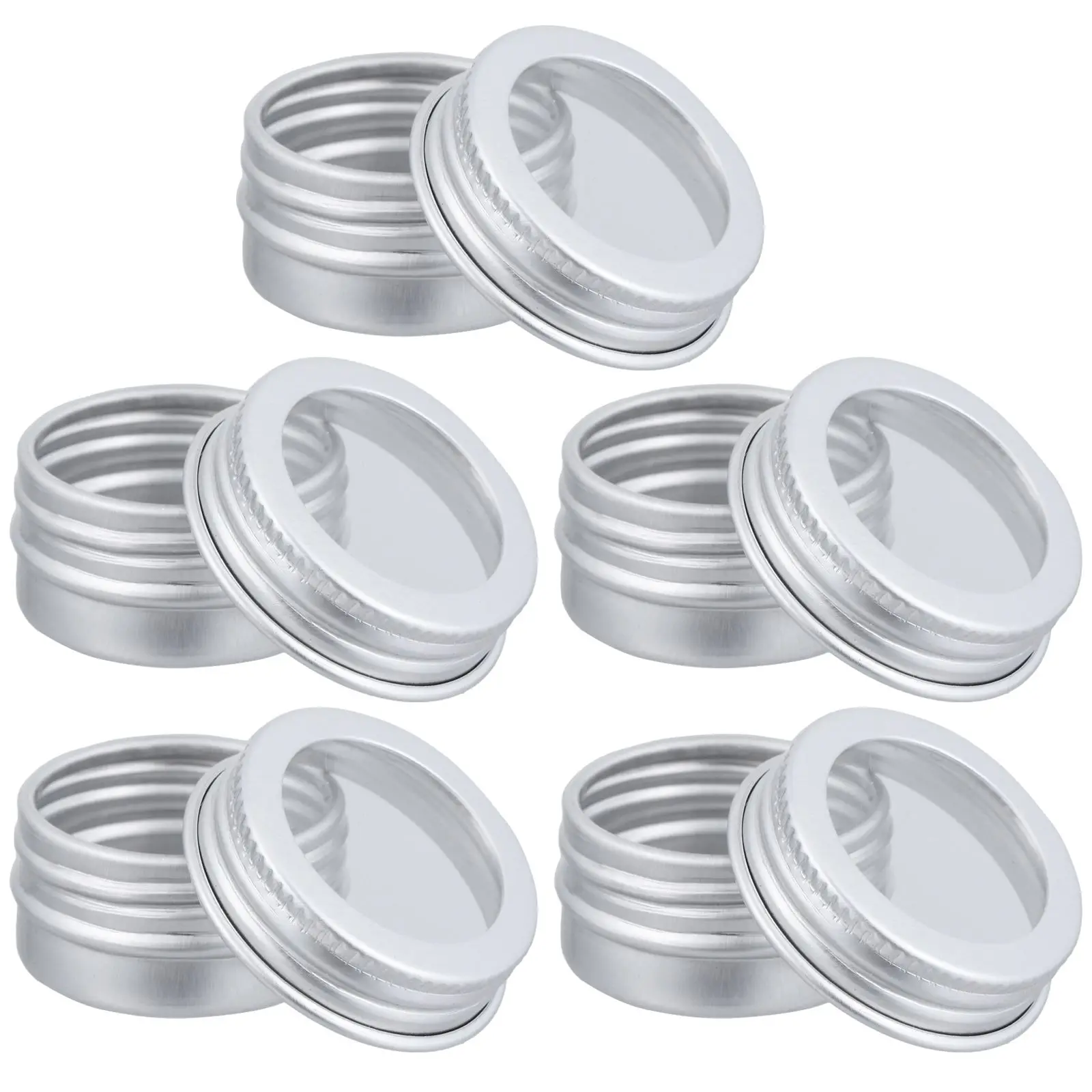 15 Pcs Aluminum 5ml Clear Top Screw Lid Containers for Travel Mini Cream Box Small Aluminum Jar Ointment Box
15 Pcs Aluminum 5ml Clear Top Screw Lid Containers for Travel Mini Cream Box Small Aluminum Jar Ointment Box