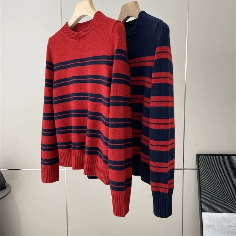 Chao Atmosphere 1zz Red Mixed Knitted Sweater round Neck Pullover Women's Spring 2026 Striped Fabric Ladies Premium Knitwear
Chao Atmosphere 1zz Red Mixed Knitted Sweater round Neck Pullover Women's Spring 2026 Striped Fabric Ladies Premium Knitwear