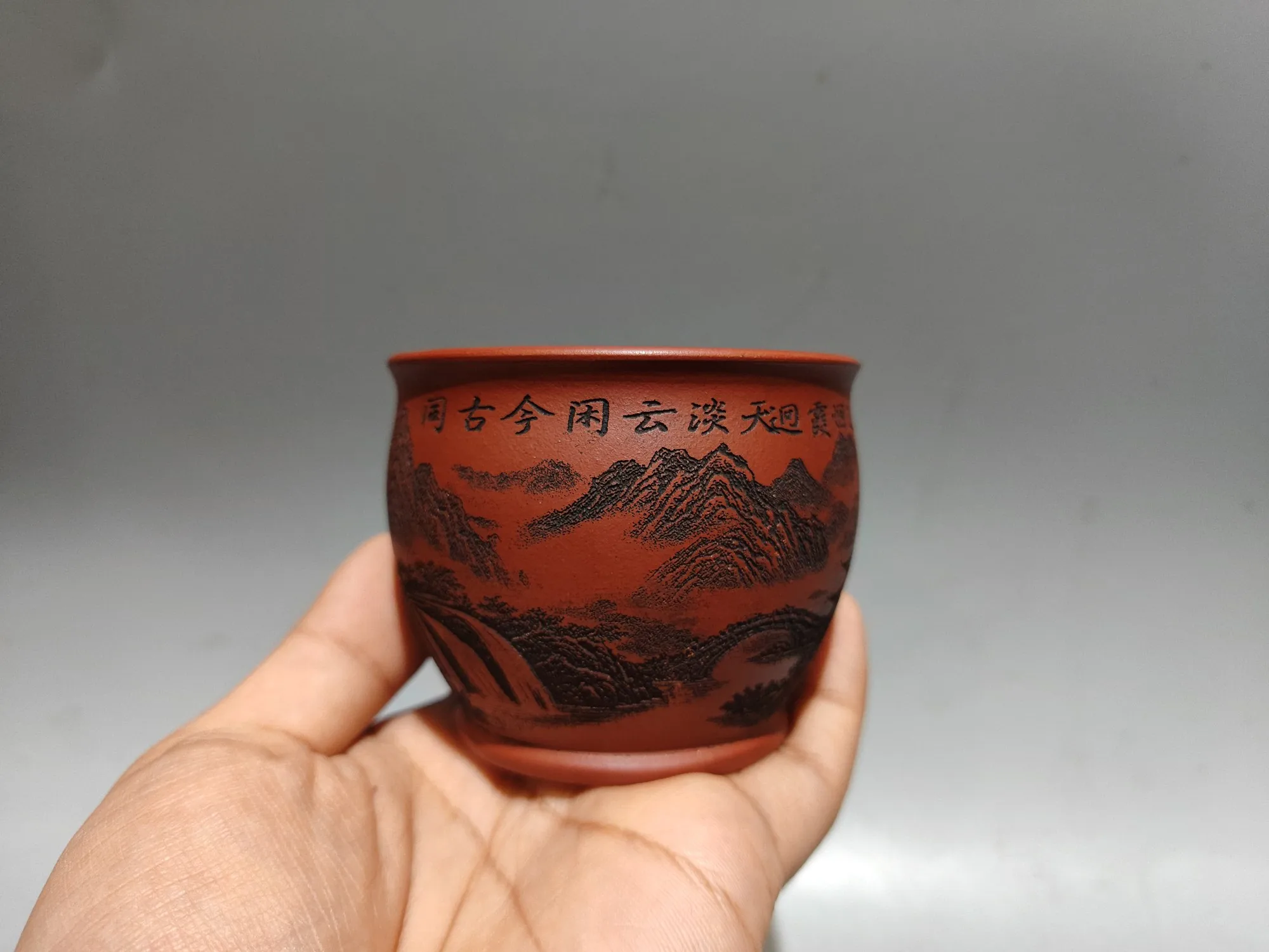 Yixing Purple Clay TeapotLandscape patterns Purple clay tea cup Frosted wine glass Kettle Teapot Flagon Amass wealth Ornaments
Yixing Purple Clay TeapotLandscape patterns Purple clay tea cup Frosted wine glass Kettle Teapot Flagon Amass wealth Ornaments