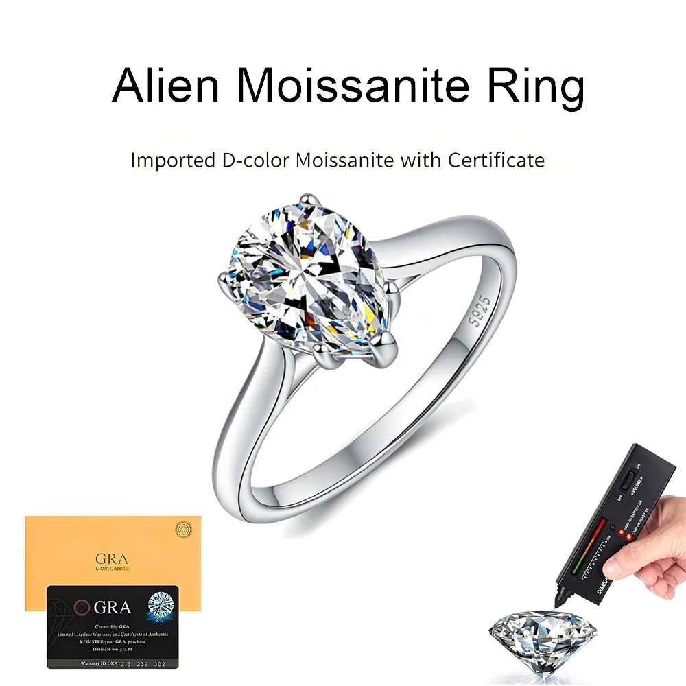 VENTFILLE 100% S925 Sterling Silver 4CT D Color Moissanite Ring Lab Diamond For Women Girls Simple Engagement Jewelry Wholesale
VENTFILLE 100% S925 Sterling Silver 4CT D Color Moissanite Ring Lab Diamond For Women Girls Simple Engagement Jewelry Wholesale