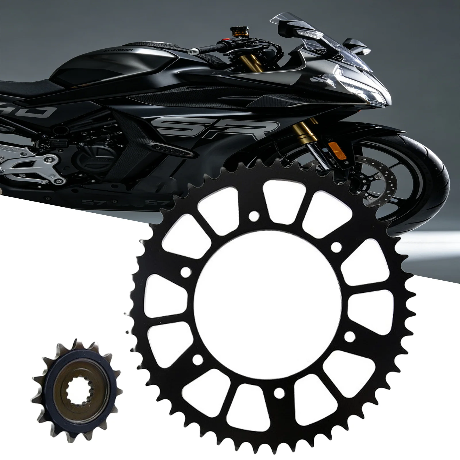 Для CFMOTO 675SR NK CF650-10-11: Оригинальные передние малые и задние большие звездочки, цепи и приводные диски для мотоциклов (аксессуары)
Для CFMOTO 675SR NK CF650-10-11: Оригинальные передние малые и задние большие звездочки, цепи и приводные диски для мотоциклов (аксессуары)