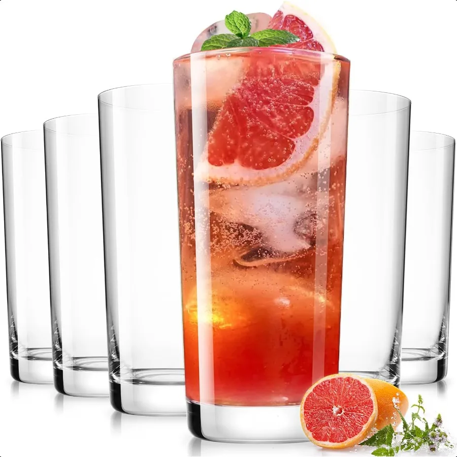 Drinking Highball Glasses Set of 6 Water Glasses 16 oz Wide Mouth Design LeadFree Crystal Glassware Tall Glass Cups for Mojito
Drinking Highball Glasses Set of 6 Water Glasses 16 oz Wide Mouth Design LeadFree Crystal Glassware Tall Glass Cups for Mojito