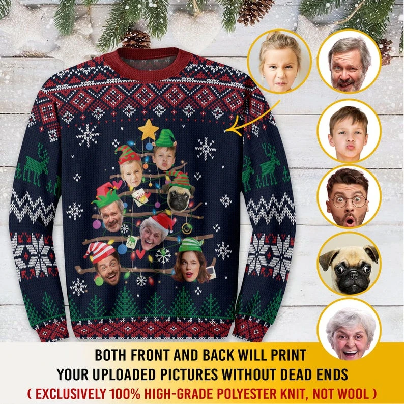 Customized Diy Face Photo Ugly Christmas Sweater Personalized Family Party Jumper Funny Sweatshirt Merry Xmas Holiday Kids Gifts
Customized Diy Face Photo Ugly Christmas Sweater Personalized Family Party Jumper Funny Sweatshirt Merry Xmas Holiday Kids Gifts
