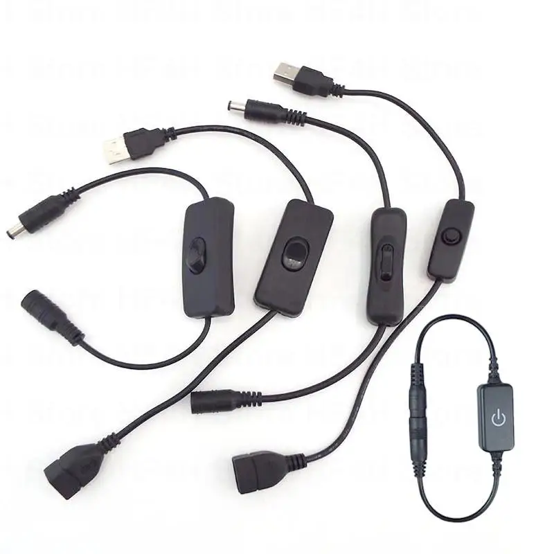 On Off switch DC Power USB male to female Jack control Connector Cable 5.5x2.1mm 501 303 304 Wire 5V-24V for LED Strip Light B4
On Off switch DC Power USB male to female Jack control Connector Cable 5.5x2.1mm 501 303 304 Wire 5V-24V for LED Strip Light B4