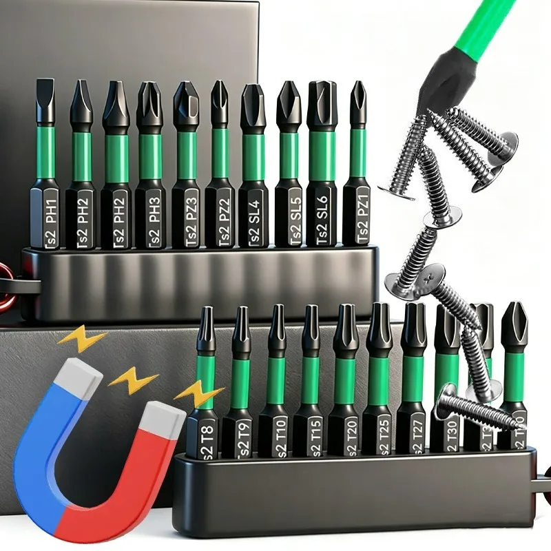 Набор магнитных ударных бит S2 из сплава: Phillips, Torx, Hex. Высокопрочные ударные насадки для шуруповерта и дрели.
Набор магнитных ударных бит S2 из сплава: Phillips, Torx, Hex. Высокопрочные ударные насадки для шуруповерта и дрели.