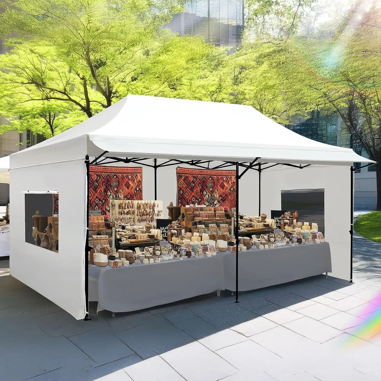 10'x20' Heavy Duty Pop up Canopy Tent with Sidewalls, Commercial Grade Instant Shelter with Wheeled Bag for Outdoor, Parties
10'x20' Heavy Duty Pop up Canopy Tent with Sidewalls, Commercial Grade Instant Shelter with Wheeled Bag for Outdoor, Parties