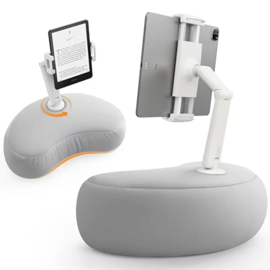 Kindle Stand for Bed iPad and Tablet Pillow Holder with Flexible Dual Axis Arm and Microbead Cushion, 360° Adjustable Lap Beanb
Kindle Stand for Bed iPad and Tablet Pillow Holder with Flexible Dual Axis Arm and Microbead Cushion, 360° Adjustable Lap Beanb