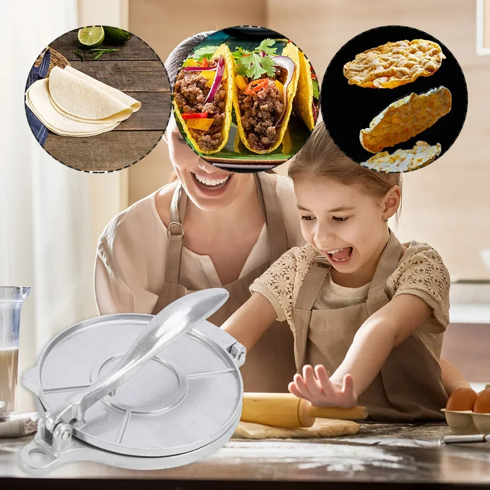 Manual Tortilla Press Maker Aluminium Alloy Manual Pizza Pie Making Tortillas Dough Pressing Tool Kitchen Cooking Accessories
Manual Tortilla Press Maker Aluminium Alloy Manual Pizza Pie Making Tortillas Dough Pressing Tool Kitchen Cooking Accessories