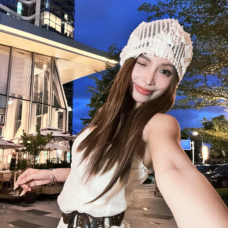 Korean Lace Three-Dimensional Flower Hollow Knitted Hat for Kids Summer Thin Breathable Versatile Face-Showing Knit Cap
Korean Lace Three-Dimensional Flower Hollow Knitted Hat for Kids Summer Thin Breathable Versatile Face-Showing Knit Cap