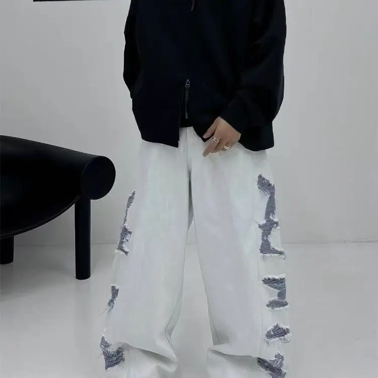 New Spring and Summer Heavy Industry High Street Ripped Wide Version Machete Design Jeans Men's Elastic Waist Leg Pants
New Spring and Summer Heavy Industry High Street Ripped Wide Version Machete Design Jeans Men's Elastic Waist Leg Pants