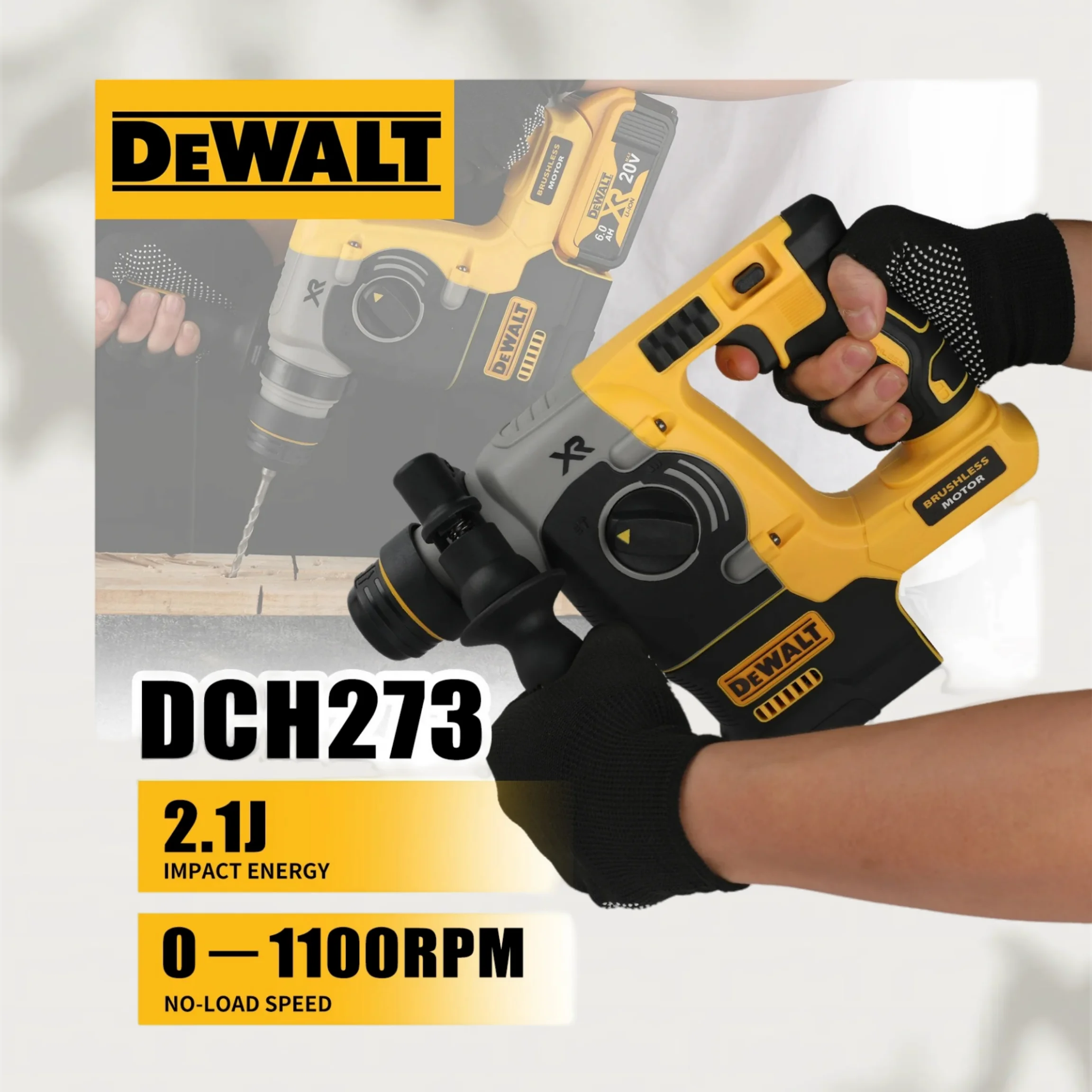 2026 DEWALT DCH273 20V 6.0Ah Brushless Rotary Hammer SDS-Plus Chuck 0-1100rpm Stepless Speed 360° Handle for Concrete Drilling
2026 DEWALT DCH273 20V 6.0Ah Brushless Rotary Hammer SDS-Plus Chuck 0-1100rpm Stepless Speed 360° Handle for Concrete Drilling