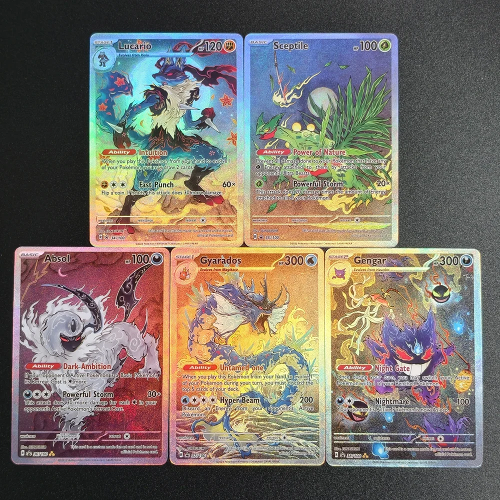 2026 DIY 5Pcs Texture Pokemon TCG Cards Set Lucario Sceptile Absol Gyarados Gengar EN Limited Edition Scarlet Violet Series Card
2026 DIY 5Pcs Texture Pokemon TCG Cards Set Lucario Sceptile Absol Gyarados Gengar EN Limited Edition Scarlet Violet Series Card