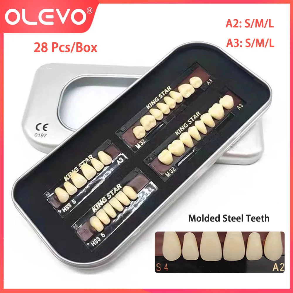 28 шт./упак., стоматологические формованные стальные смоляные зубы, протезы, ложный набор с полным ртом, композитная задняя передняя образовательная модель A2 A3 
28 шт./упак., стоматологические формованные стальные смоляные зубы, протезы, ложный набор с полным ртом, композитная задняя передняя образовательная модель A2 A3