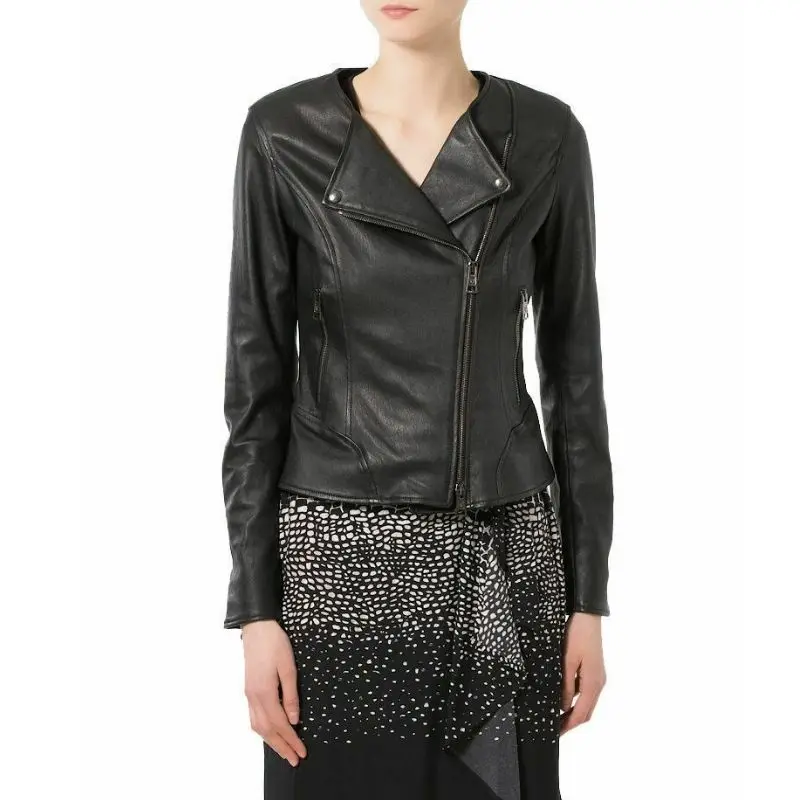 Leather Women Jacket Black Casual Winter Genuine Slim Outwear Lambskin Jacket
Leather Women Jacket Black Casual Winter Genuine Slim Outwear Lambskin Jacket