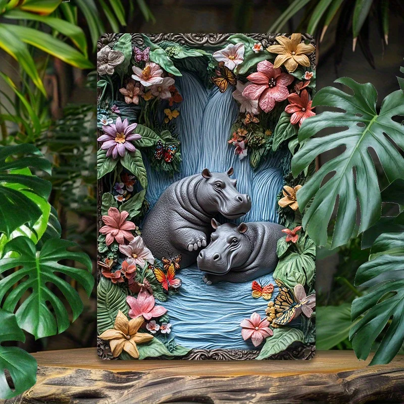 Vintage Hippo in The Jungle Aluminum Wall Art - 8x12" Metal Tin Sign for Home, Gym, Bathroom Decor - Durable & Easy To Install
Vintage Hippo in The Jungle Aluminum Wall Art - 8x12" Metal Tin Sign for Home, Gym, Bathroom Decor - Durable & Easy To Install