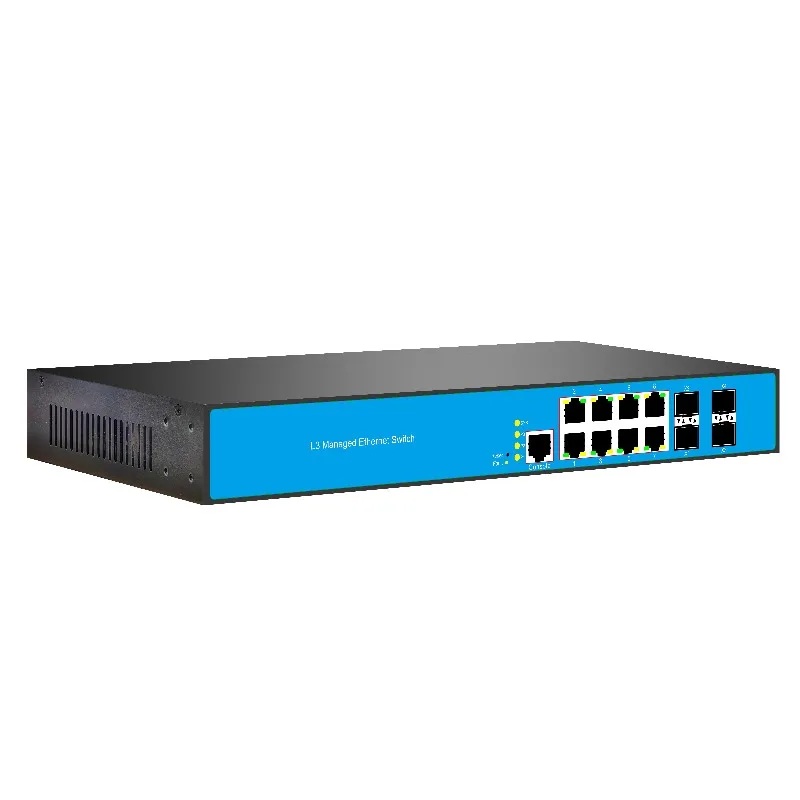 12-Port 8/PoE 4/10G SFP L3 Managed Network Switch Full-Duplex Dynamic Routing SNMP QoS VLAN Support 128Gbps
12-Port 8/PoE 4/10G SFP L3 Managed Network Switch Full-Duplex Dynamic Routing SNMP QoS VLAN Support 128Gbps