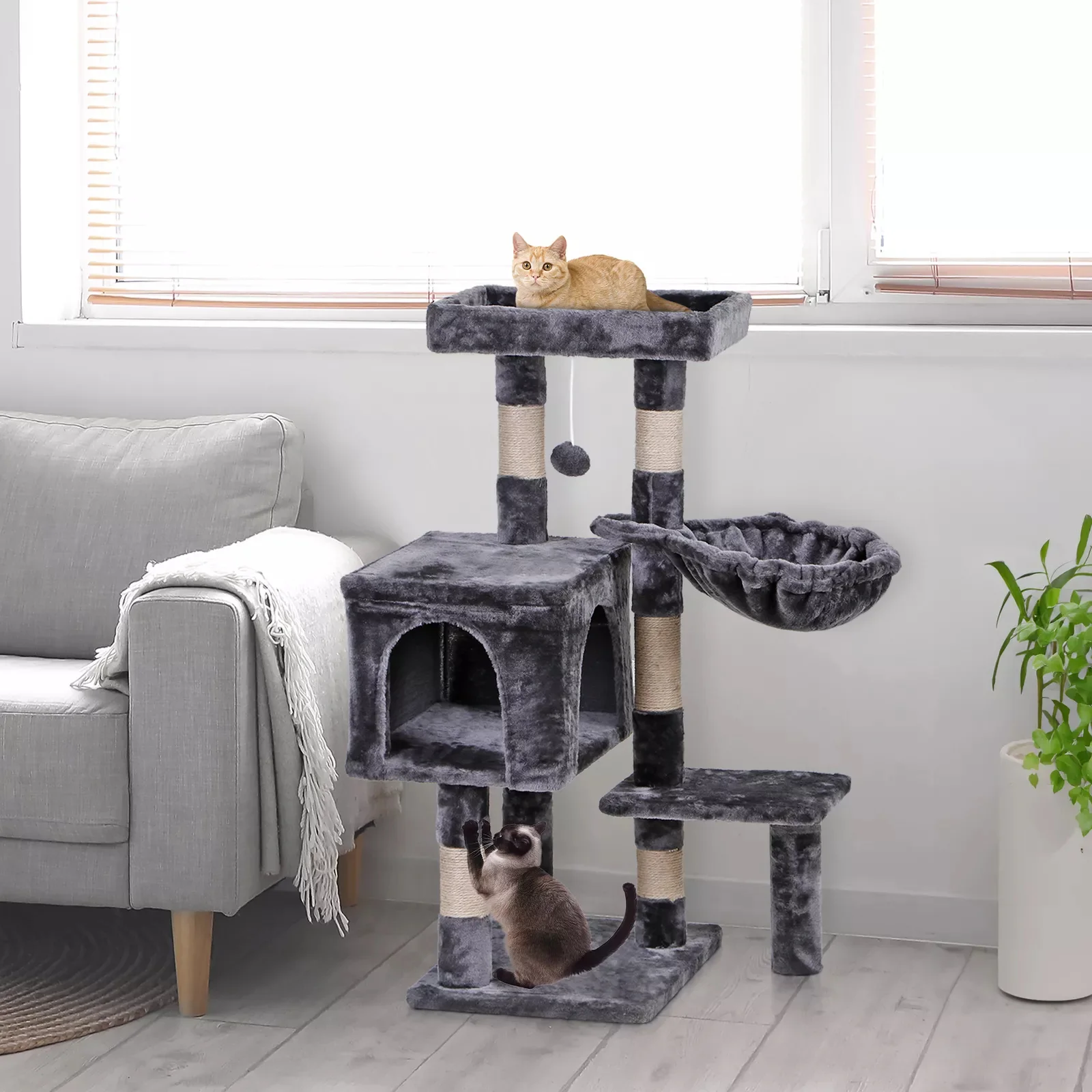 35" Small Cat Tree Tower Cat Condo W/Scratching Post & Top Perch for Kitten Gray
35" Small Cat Tree Tower Cat Condo W/Scratching Post & Top Perch for Kitten Gray