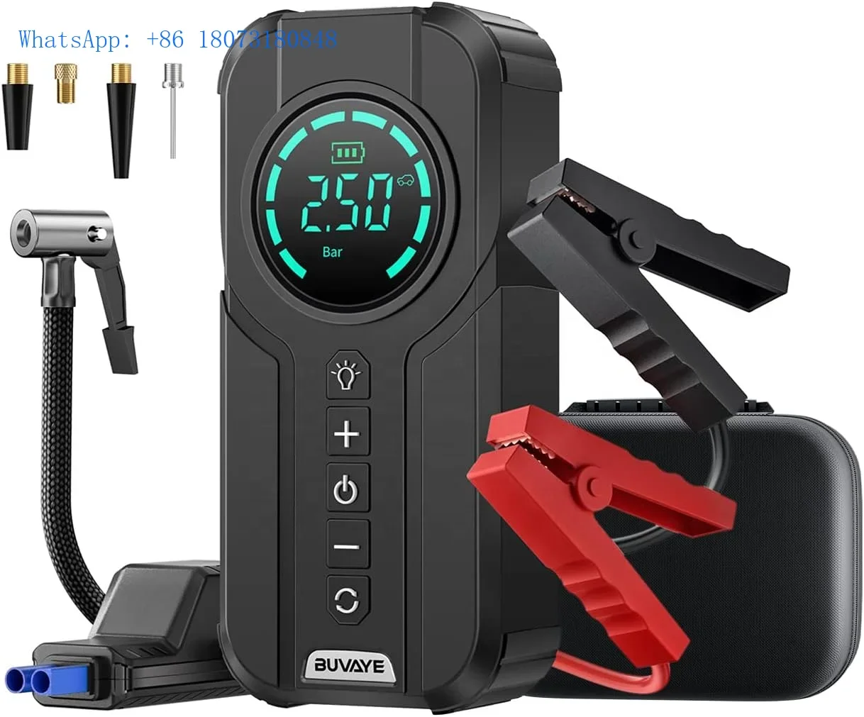 Cost-effective Car Battery Jump Starter Tire Inflator Power Bank Portable Air Compressor with EVA Bag Motorcycles Black USB-C
Cost-effective Car Battery Jump Starter Tire Inflator Power Bank Portable Air Compressor with EVA Bag Motorcycles Black USB-C