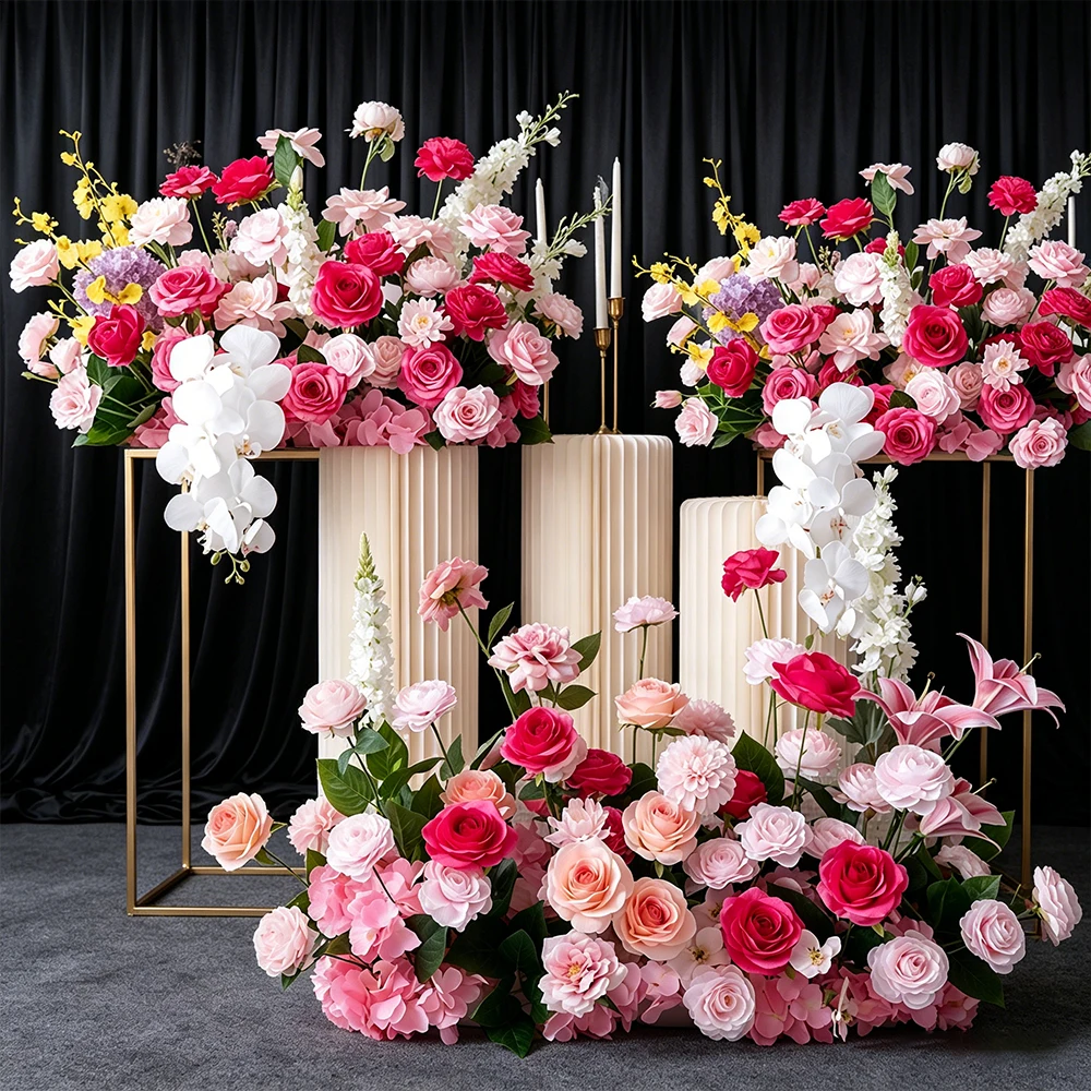 Luxury Pink Rose Artificial Flower Row Wedding Backdrop Centerpiece Floor Floral Arrangement for Party Decor
Luxury Pink Rose Artificial Flower Row Wedding Backdrop Centerpiece Floor Floral Arrangement for Party Decor