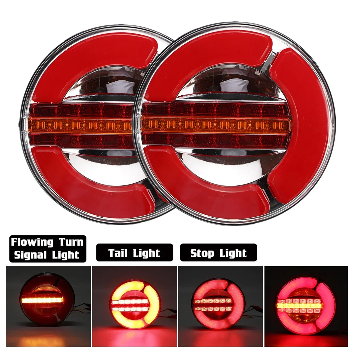 2pcs 12V 24V Dynamic LED Truck Trailer Tail Light DRL Flow Running Trun Signal Rear Brake Stop Lamp Caravan Tractor Lorry Van
2pcs 12V 24V Dynamic LED Truck Trailer Tail Light DRL Flow Running Trun Signal Rear Brake Stop Lamp Caravan Tractor Lorry Van
