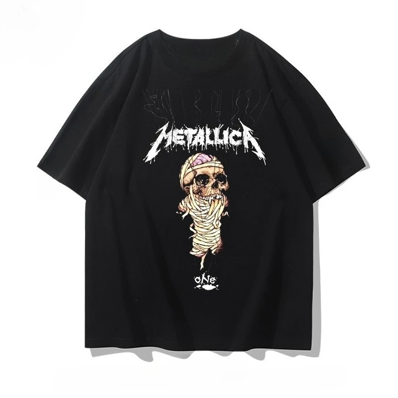 Metallica Rock Band's Heavy Metal American Retro Short-sleeved Pure Cotton Loose and Versatile Summer T-shirts for Both Men
Metallica Rock Band's Heavy Metal American Retro Short-sleeved Pure Cotton Loose and Versatile Summer T-shirts for Both Men