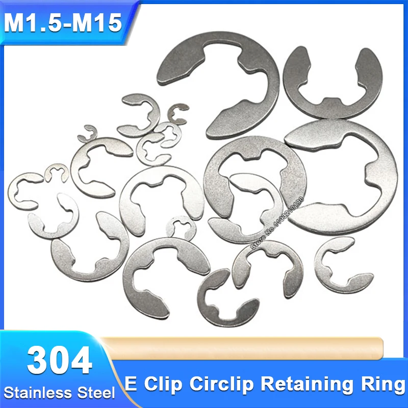 M1.5 M2 M2.5 M3 M4 M5 M6 M7 M8 M9-M15 E-Clip 304Stainless Steel Open Circlip Retaining Ring Washer for Shaft Fastener Ring GB896
M1.5 M2 M2.5 M3 M4 M5 M6 M7 M8 M9-M15 E-Clip 304Stainless Steel Open Circlip Retaining Ring Washer for Shaft Fastener Ring GB896