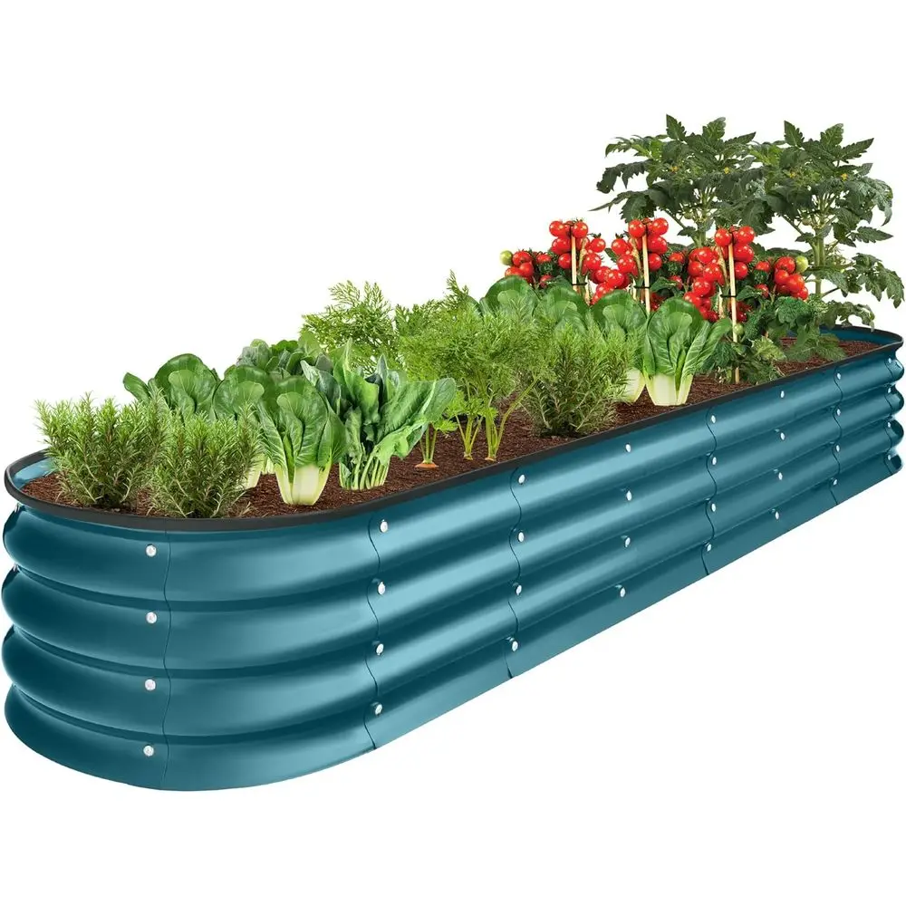 Oval Outdoor Metal Raised Garden Bed, 108 Gallon Capacity, Ideal for Deep Root Plants, Flowers, Herbs, and Succulents - Peacock
Oval Outdoor Metal Raised Garden Bed, 108 Gallon Capacity, Ideal for Deep Root Plants, Flowers, Herbs, and Succulents - Peacock