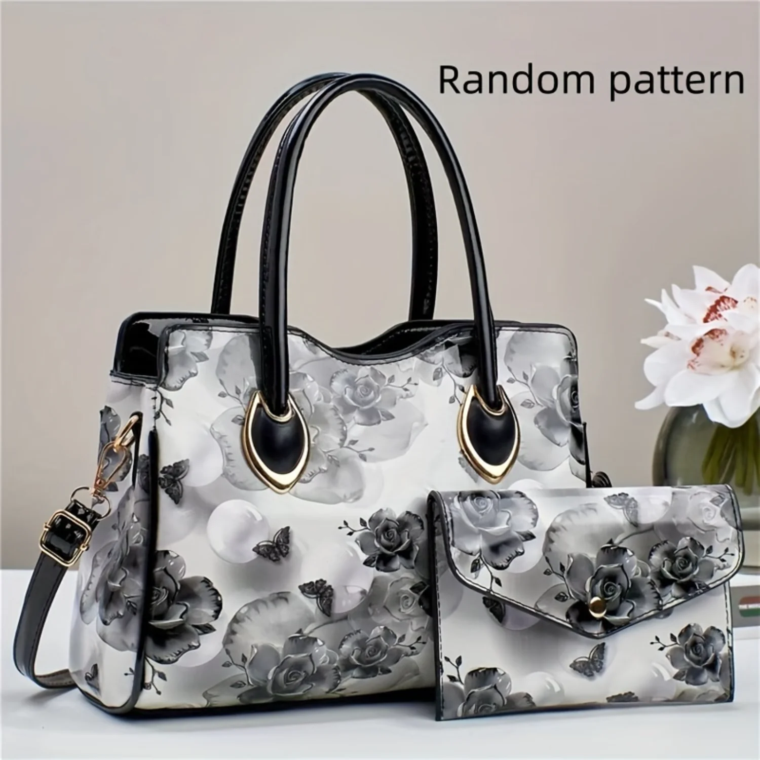 Chic Floral PU Leather Handbag Set - 2-Piece Tote Crossbody Duo, Stylish Work Evening Bag Fashion-Forward Women
Chic Floral PU Leather Handbag Set - 2-Piece Tote Crossbody Duo, Stylish Work Evening Bag Fashion-Forward Women