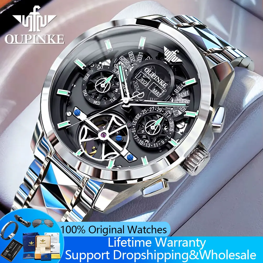 OUPINKE 3233 Men's Watch Hollow Skeleton Automatic Watch For Men 50M Waterproof Sapphire Mirror Date Man Mechanical Wristwatch
OUPINKE 3233 Men's Watch Hollow Skeleton Automatic Watch For Men 50M Waterproof Sapphire Mirror Date Man Mechanical Wristwatch