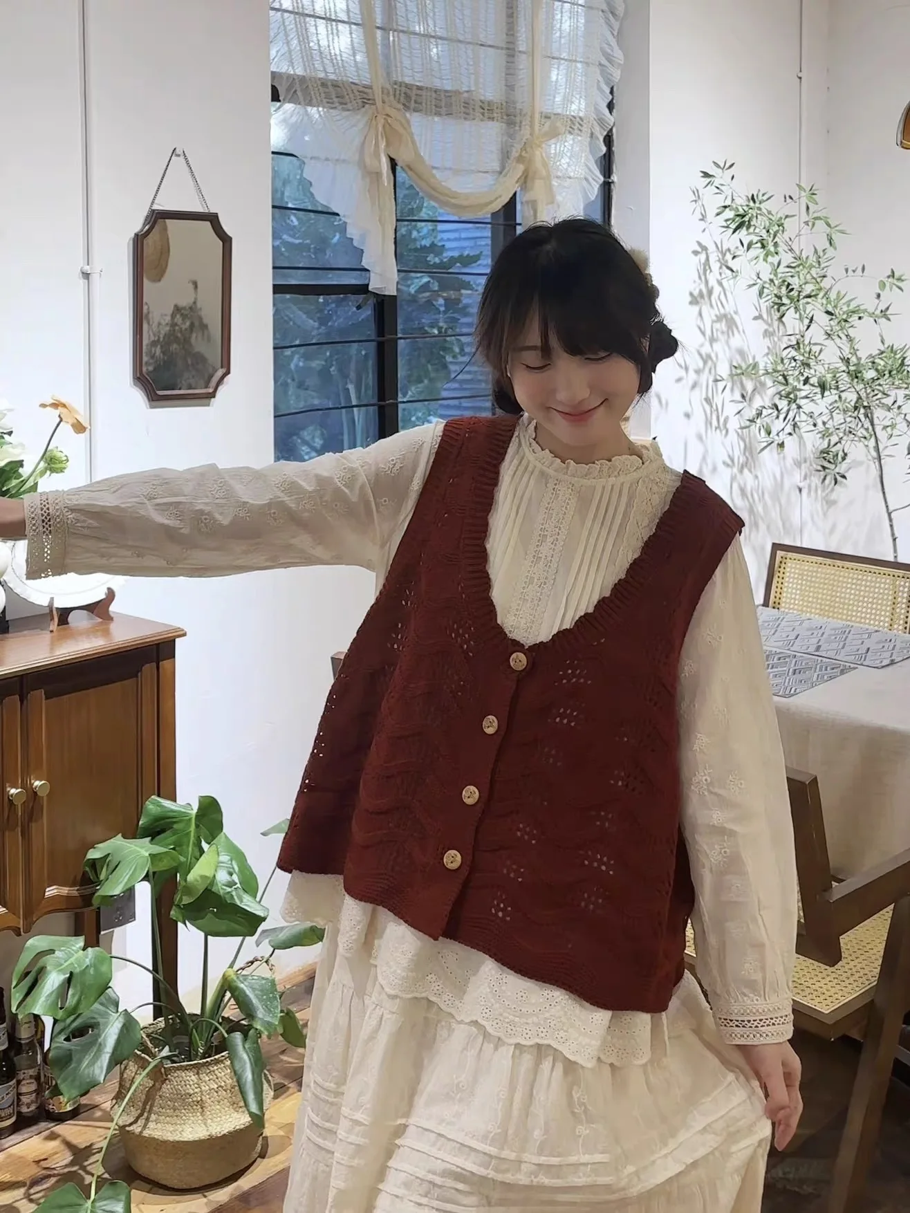 Sweet Design Knitted Open Cardigan Vest Spring New Sle V-ne Small Size Sweater Vest Forest System Japanese Sle
Sweet Design Knitted Open Cardigan Vest Spring New Sle V-ne Small Size Sweater Vest Forest System Japanese Sle