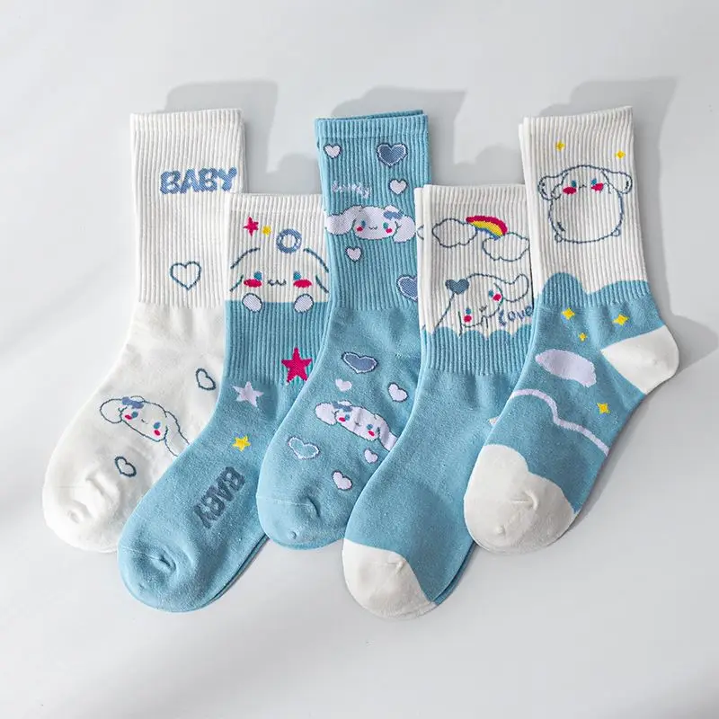 5pairs Sanrio Miniso Cinnamoroll Cartoon socks women's blue combed cotton midtube stockings cute puppy stockings
5pairs Sanrio Miniso Cinnamoroll Cartoon socks women's blue combed cotton midtube stockings cute puppy stockings