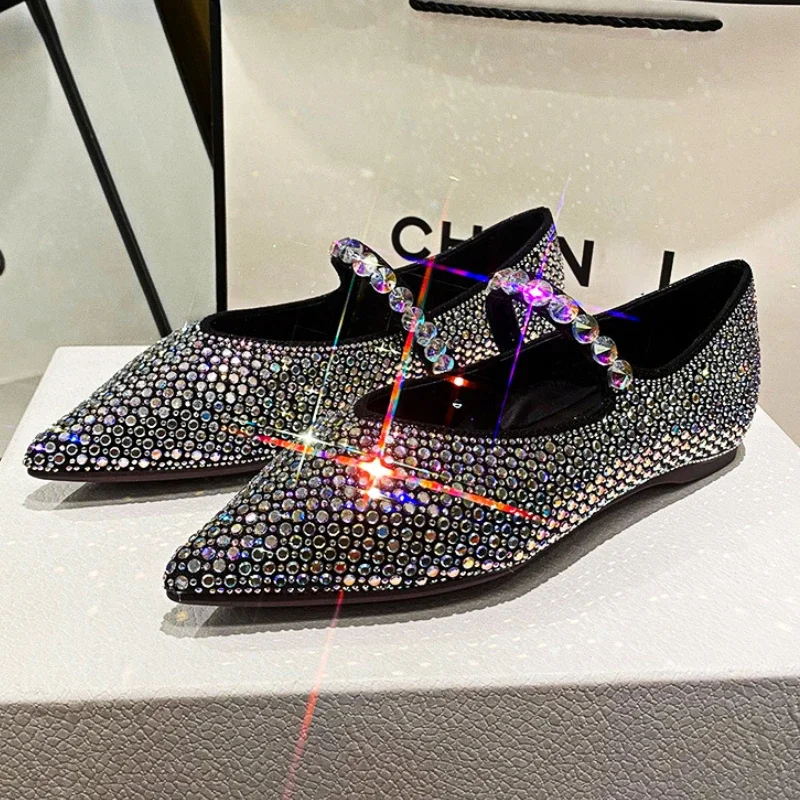 Luxury Rhinestone Mary Jane Shoes Flat Designer Women Shoes Size 42 Fashions Brands Gold Shiny Pointed Toe Mueller Women Pumps
Luxury Rhinestone Mary Jane Shoes Flat Designer Women Shoes Size 42 Fashions Brands Gold Shiny Pointed Toe Mueller Women Pumps