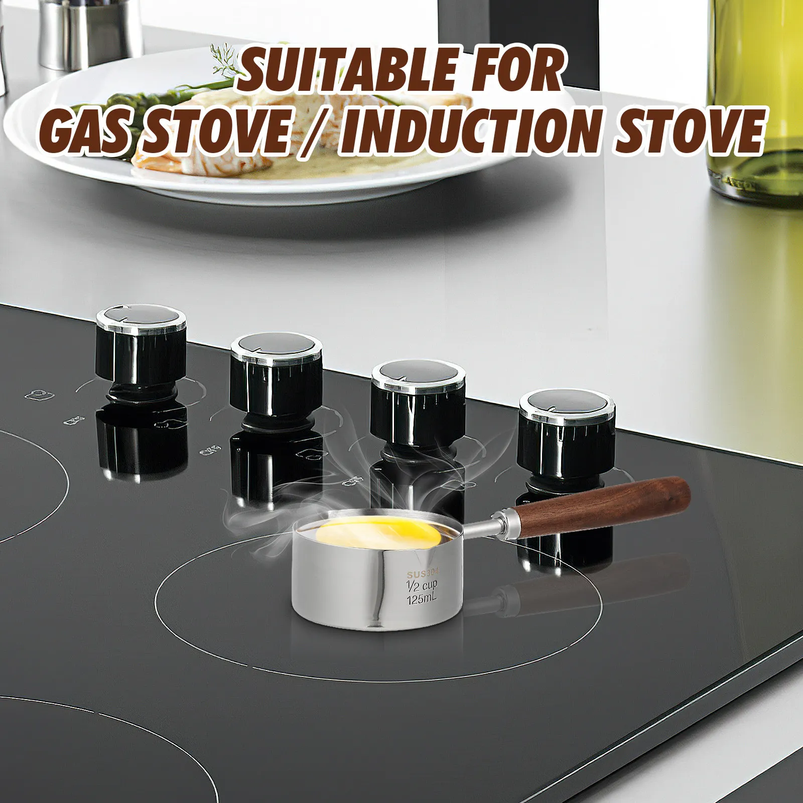Reusable Stainless Steel Sauce Pan with Wooden Handle Small Saucepot Oil Boil Container Ergonomic Compact Design Double Pour
Reusable Stainless Steel Sauce Pan with Wooden Handle Small Saucepot Oil Boil Container Ergonomic Compact Design Double Pour