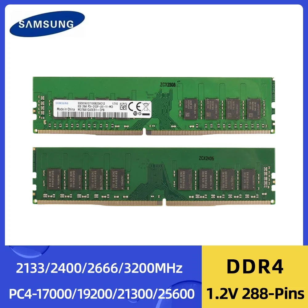 SAMSUNG DDR4 4GB 8GB 3200AA 2666V 2400T 2133P Desktop RAM 288Pin 1.2V DIMM PC4-25600 Non-ECC Memories Ram DDR4 for PC
SAMSUNG DDR4 4GB 8GB 3200AA 2666V 2400T 2133P Desktop RAM 288Pin 1.2V DIMM PC4-25600 Non-ECC Memories Ram DDR4 for PC