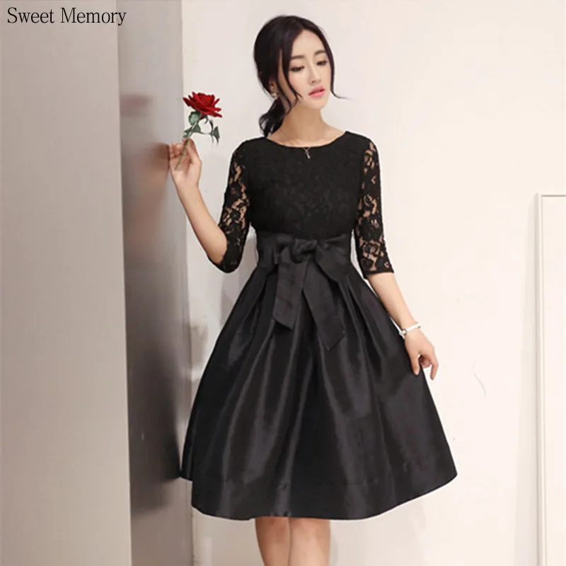 A439 Girl Lace Sleeves Short Dress Elegant Women Robe Wedding Guest Gown O-Neck Knee-Length Black Red Bridesmaid Dresses
A439 Girl Lace Sleeves Short Dress Elegant Women Robe Wedding Guest Gown O-Neck Knee-Length Black Red Bridesmaid Dresses