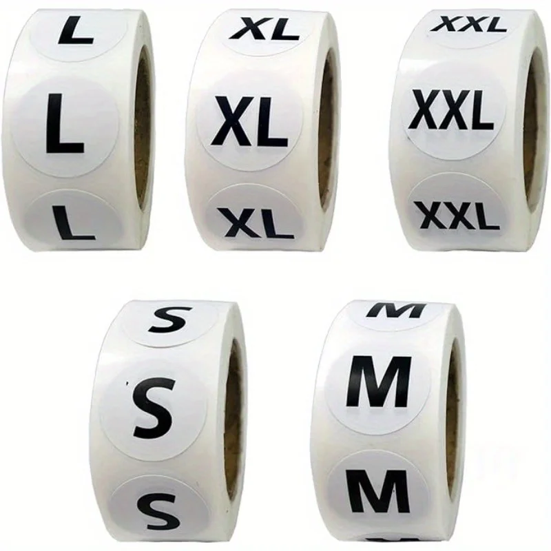 5 Rolls 2500PCSRound Clothing Size Stickers, Self Adhesive Removable Apparel Size Labels, S-XXL Universal Garment Tag Stickers
5 Rolls 2500PCSRound Clothing Size Stickers, Self Adhesive Removable Apparel Size Labels, S-XXL Universal Garment Tag Stickers 