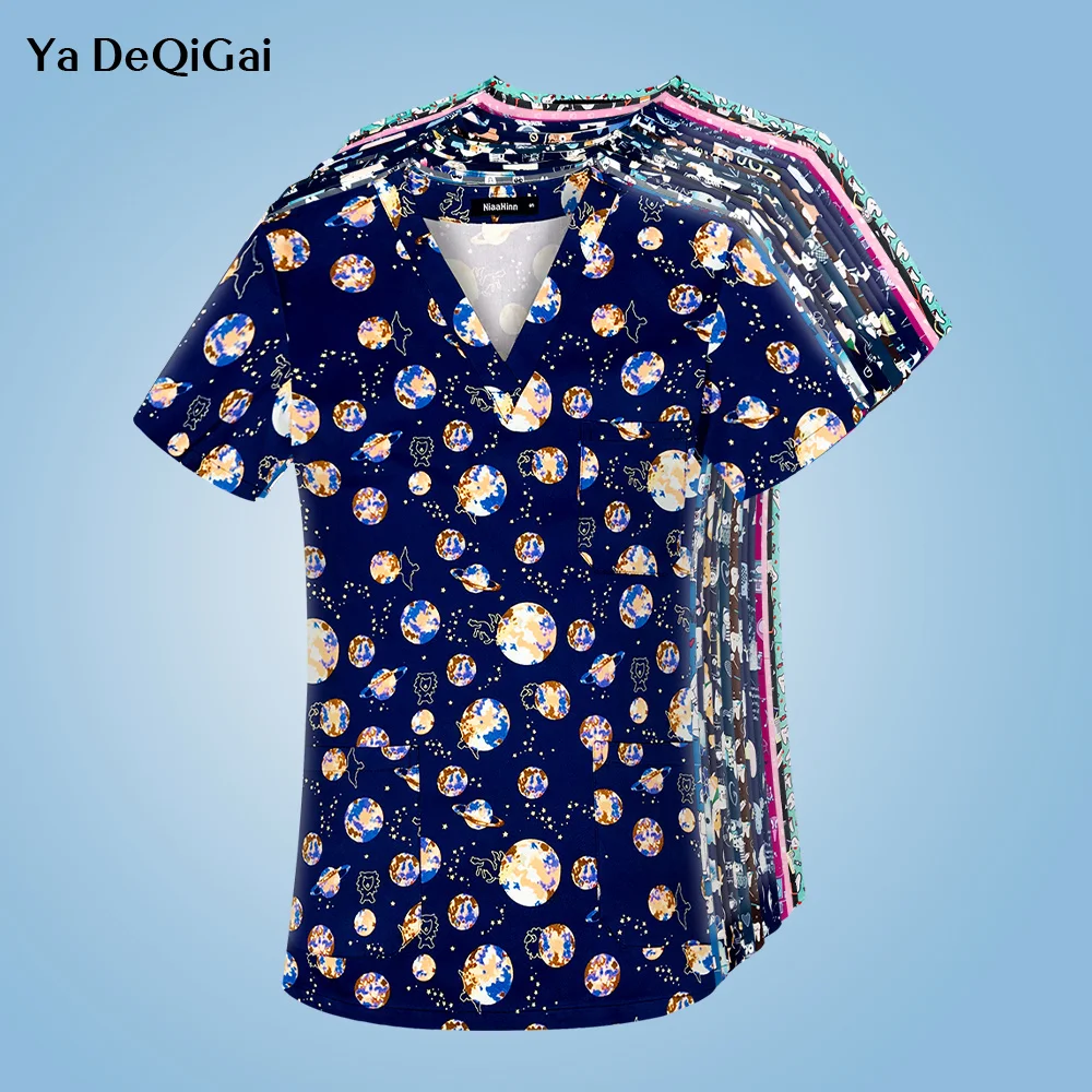 Scrubs V Neck Scrub Tops Cartoon Nurse Medicoal Uniforms Print Pet Store Workwear Doctor Uniform Dentist Blouse
Scrubs V Neck Scrub Tops Cartoon Nurse Medicoal Uniforms Print Pet Store Workwear Doctor Uniform Dentist Blouse