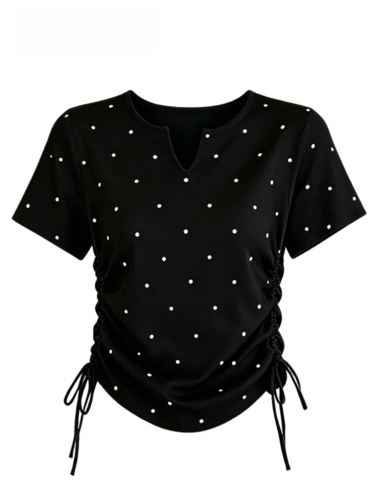 plus Size Women's Short Sleeve T-Shirt Summer New Fashion Polka Dot Meat Covering Shoulder Appropriate Top Casual Knitted Pol...
plus Size Women's Short Sleeve T-Shirt Summer New Fashion Polka Dot Meat Covering Shoulder Appropriate Top Casual Knitted Pol...