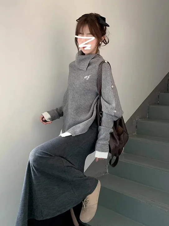 Винтажная асимметричная водолазка Y2K, серый пуловер, трикотаж, мягкий удобный свитер, многослойные топы, модный женский осенний наряд
Винтажная асимметричная водолазка Y2K, серый пуловер, трикотаж, мягкий удобный свитер, многослойные топы, модный женский осенний наряд