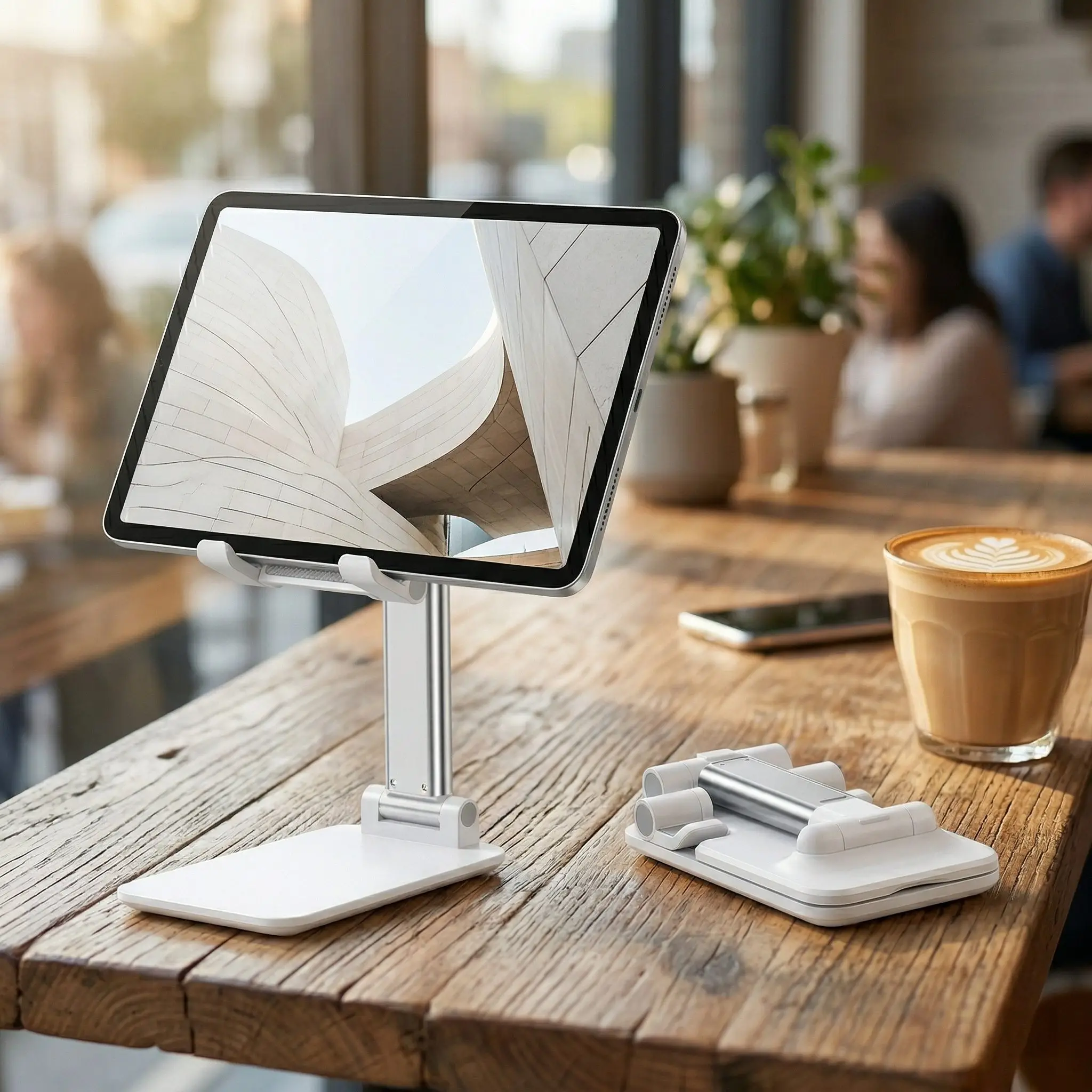 White Foldable Phone Stand Adjustable Portable Desktop Holder for All Smartphones
White Foldable Phone Stand Adjustable Portable Desktop Holder for All Smartphones