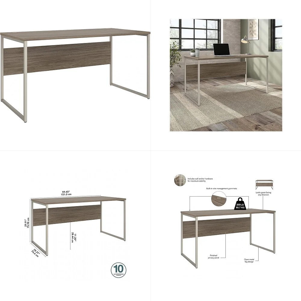 Business Furniture Hybrid 60W x 30D Computer Table Desk with Metal Legs in Modern Hickory
Business Furniture Hybrid 60W x 30D Computer Table Desk with Metal Legs in Modern Hickory